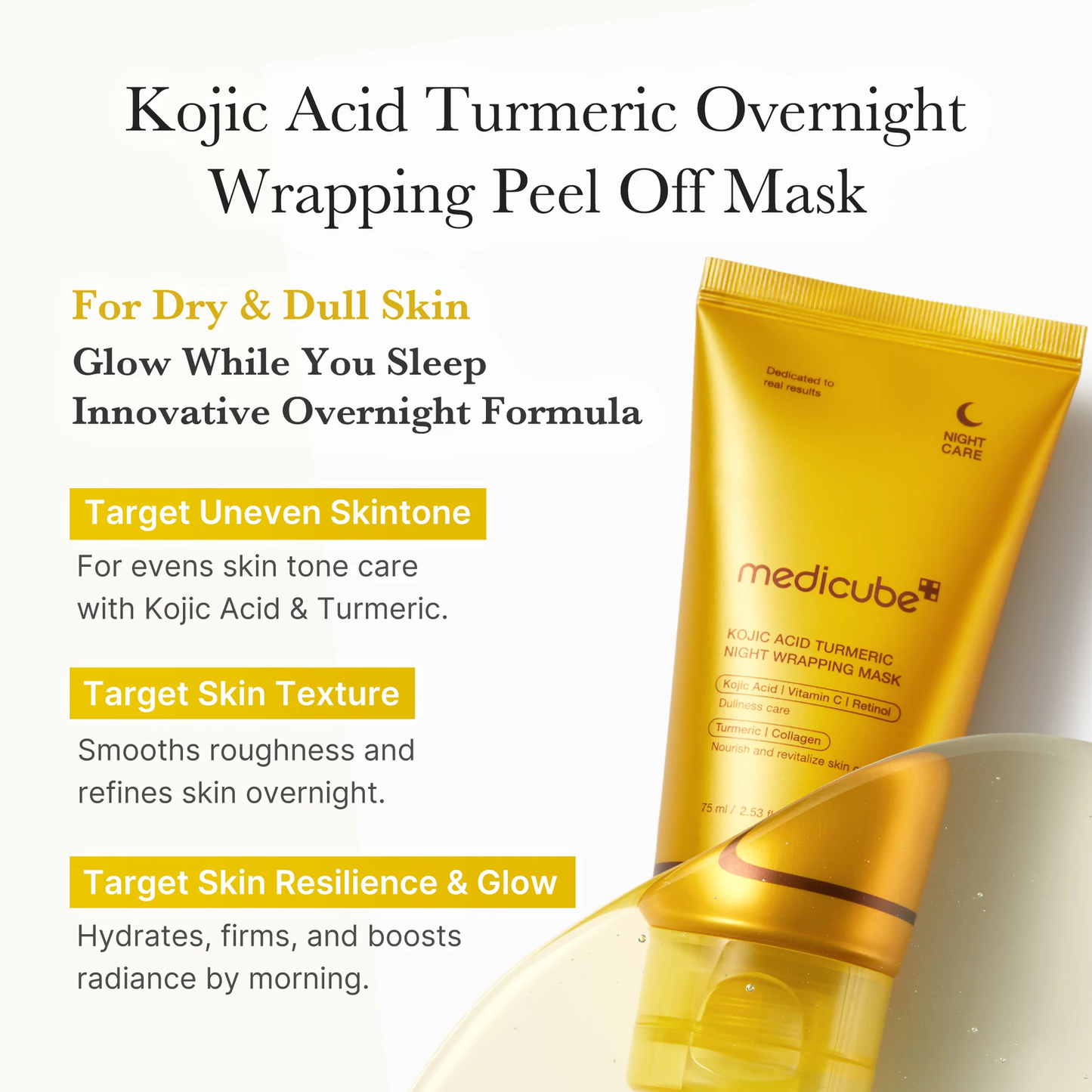 Medicube Kojic Acid Turmeric Night Wrapping Mask 75ml - EVA BEAUTY
